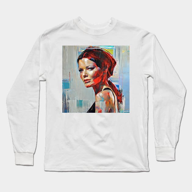 painting with  Catherine`s figure Long Sleeve T-Shirt by bogfl